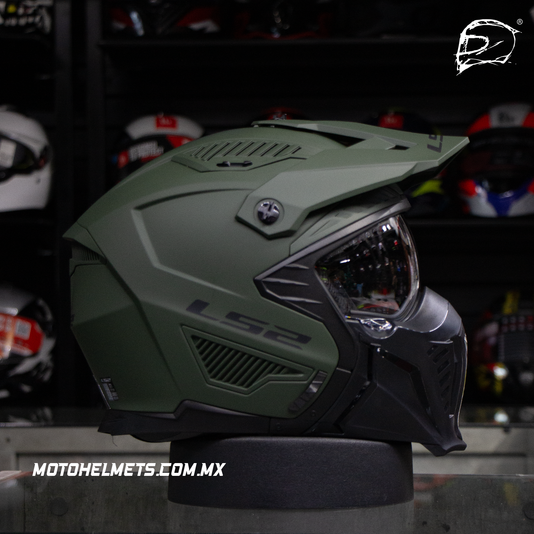 Casco Cross City LS2 Drifter Solid Verde Mate 606