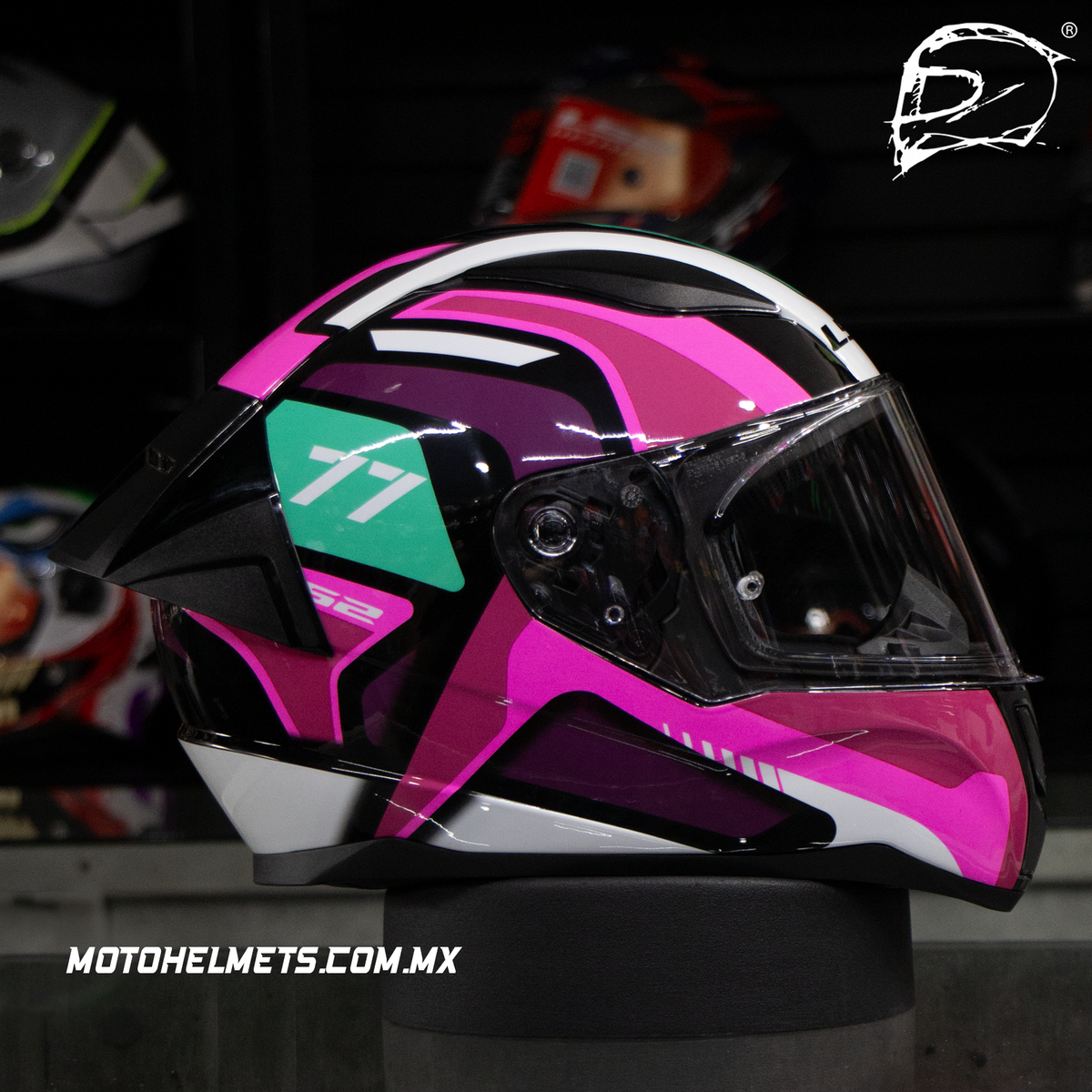 Casco Integral LS2 Rapid II Hyper Speed Rosa Brillo