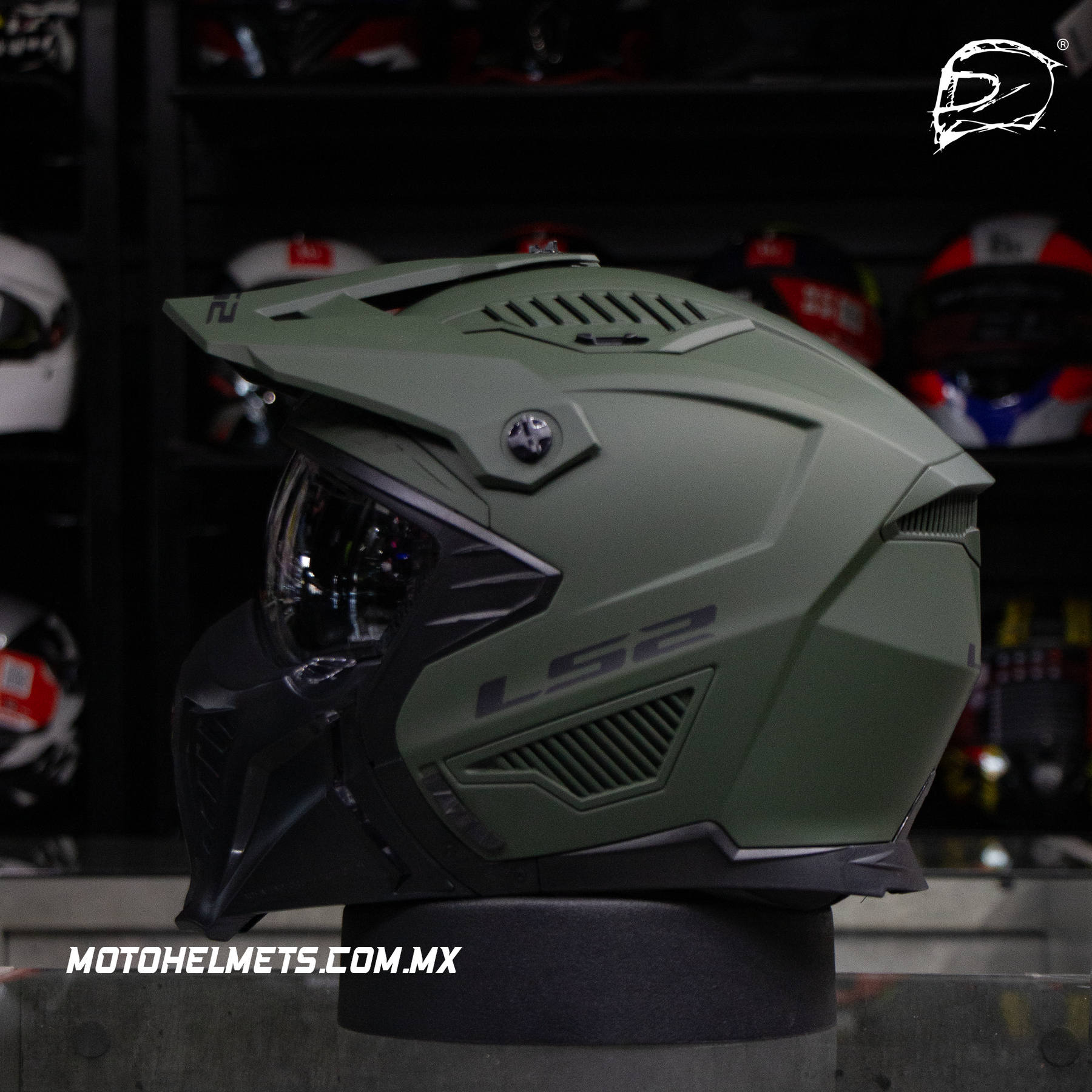 Casco Cross City LS2 Drifter Solid Verde Mate 606