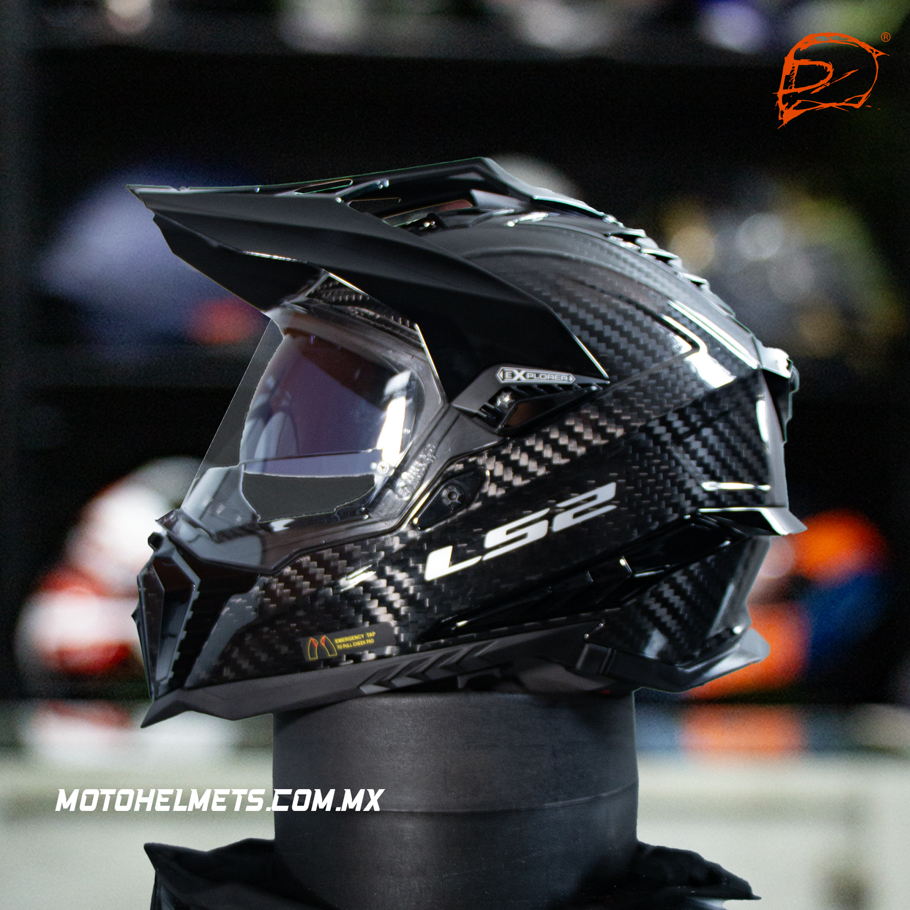 Casco Carbono Cross City LS2 Explorer MX701