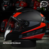 Casco Integral LS2 Rapid II Driveway Negro Rojo FF353