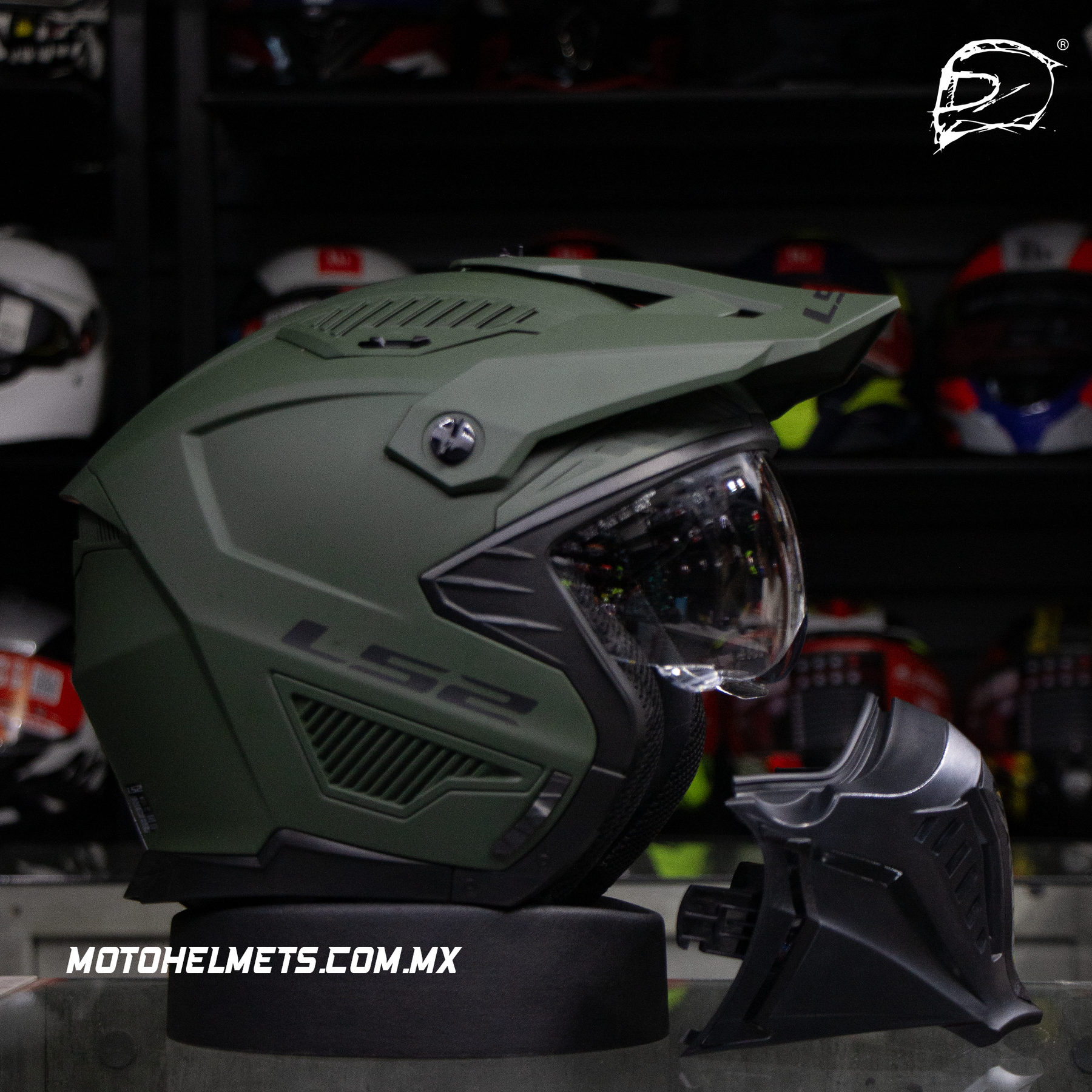 Casco Cross City LS2 Drifter Solid Verde Mate 606