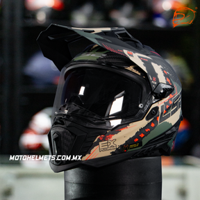 Casco Carbono LS2 Explorer Extend Verde Militar Mate MX701