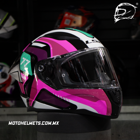 Casco Integral LS2 Rapid II Hyper Speed Rosa Brillo