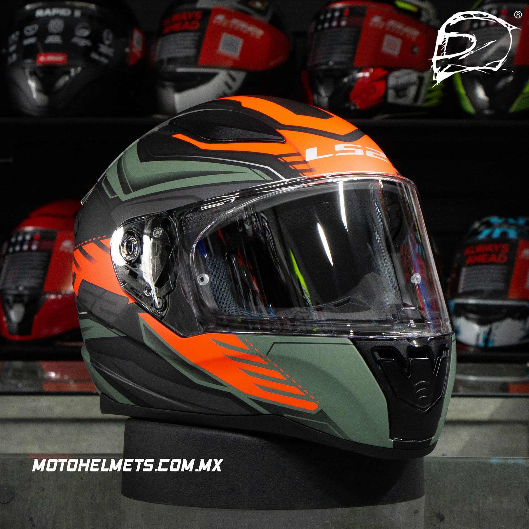 Casco Integral LS2 Rapid II Gale Negro Rojo Verde FF353