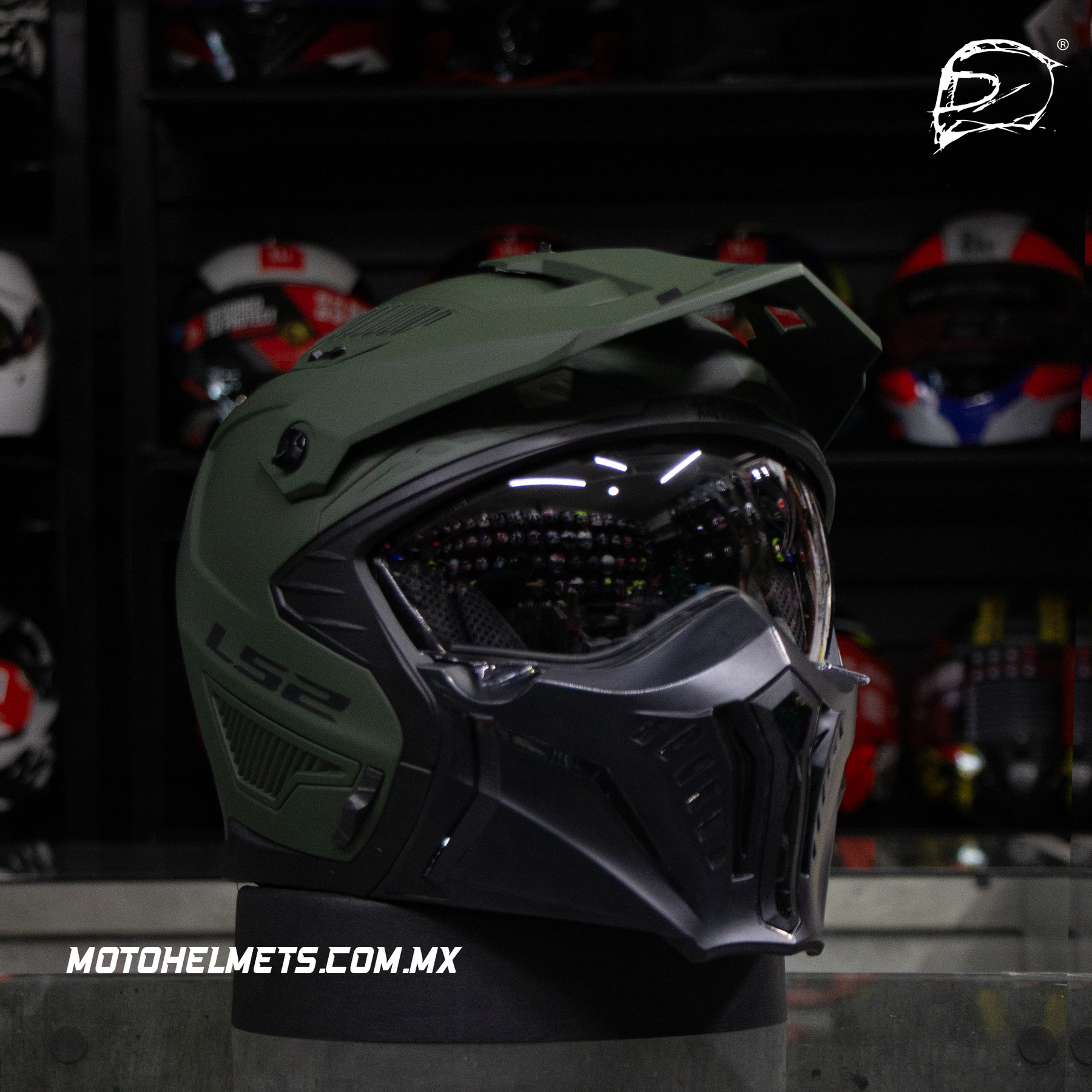 Casco Cross City LS2 Drifter Solid Verde Mate 606