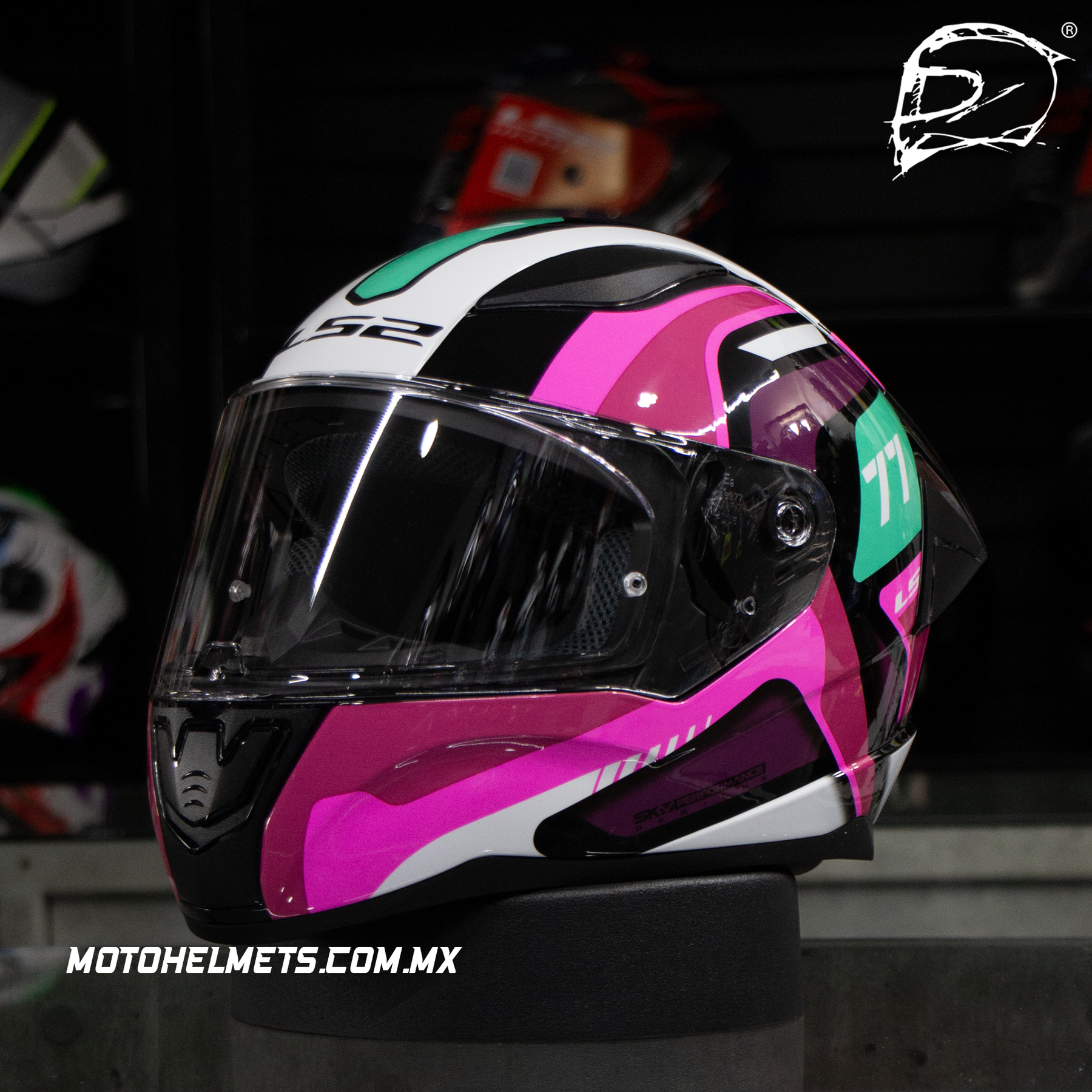 Casco Integral LS2 Rapid II Hyper Speed Rosa Brillo