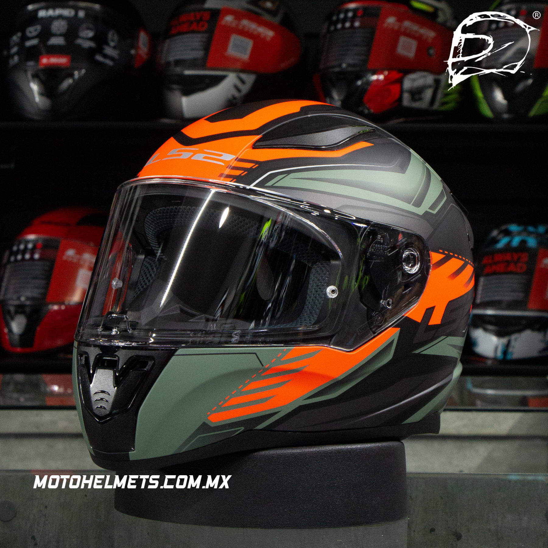 Casco Integral LS2 Rapid II Gale Negro Rojo Verde FF353