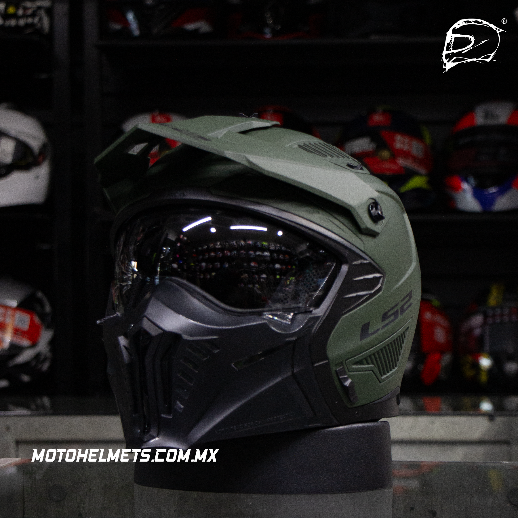 Casco Cross City LS2 Drifter Solid Verde Mate 606