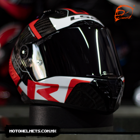 Casco Integral LS2 Thunder Carbono Racing Rojo Blanco FF805