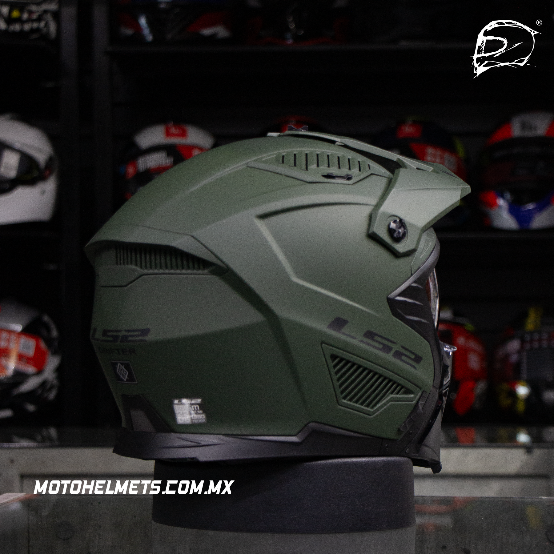 Casco Cross City LS2 Drifter Solid Verde Mate 606