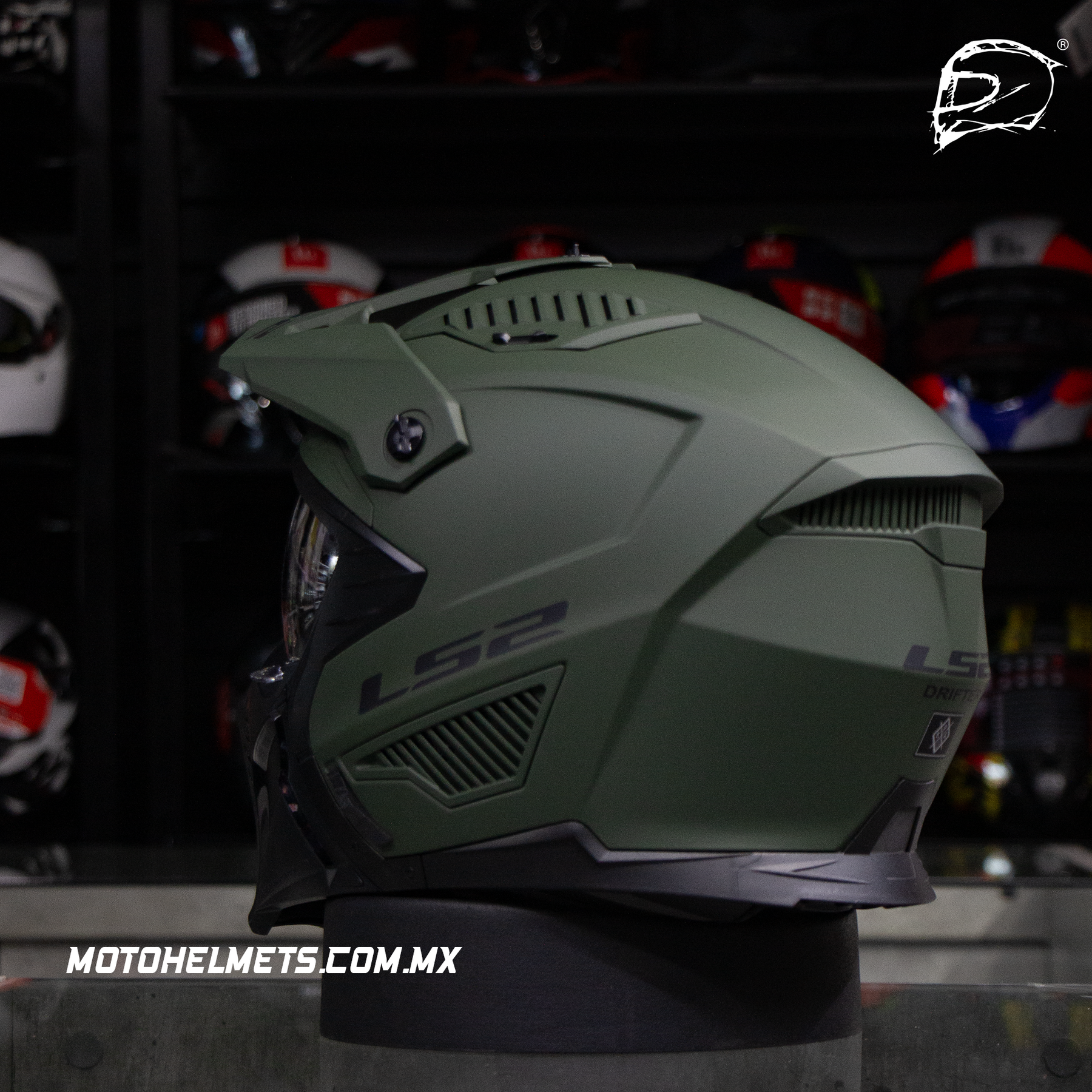 Casco Cross City LS2 Drifter Solid Verde Mate 606