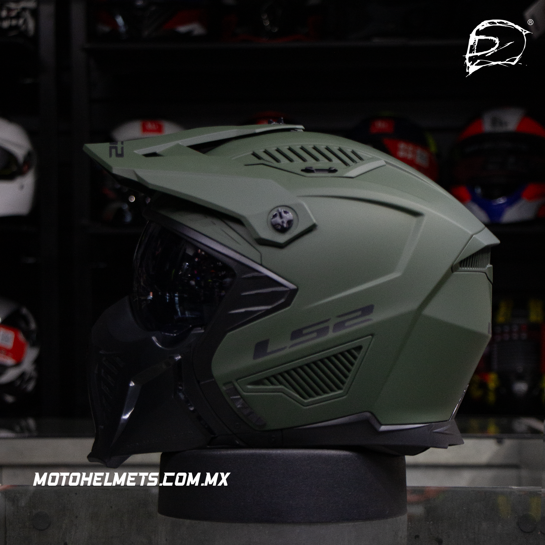 Casco Cross City LS2 Drifter Solid Verde Mate 606