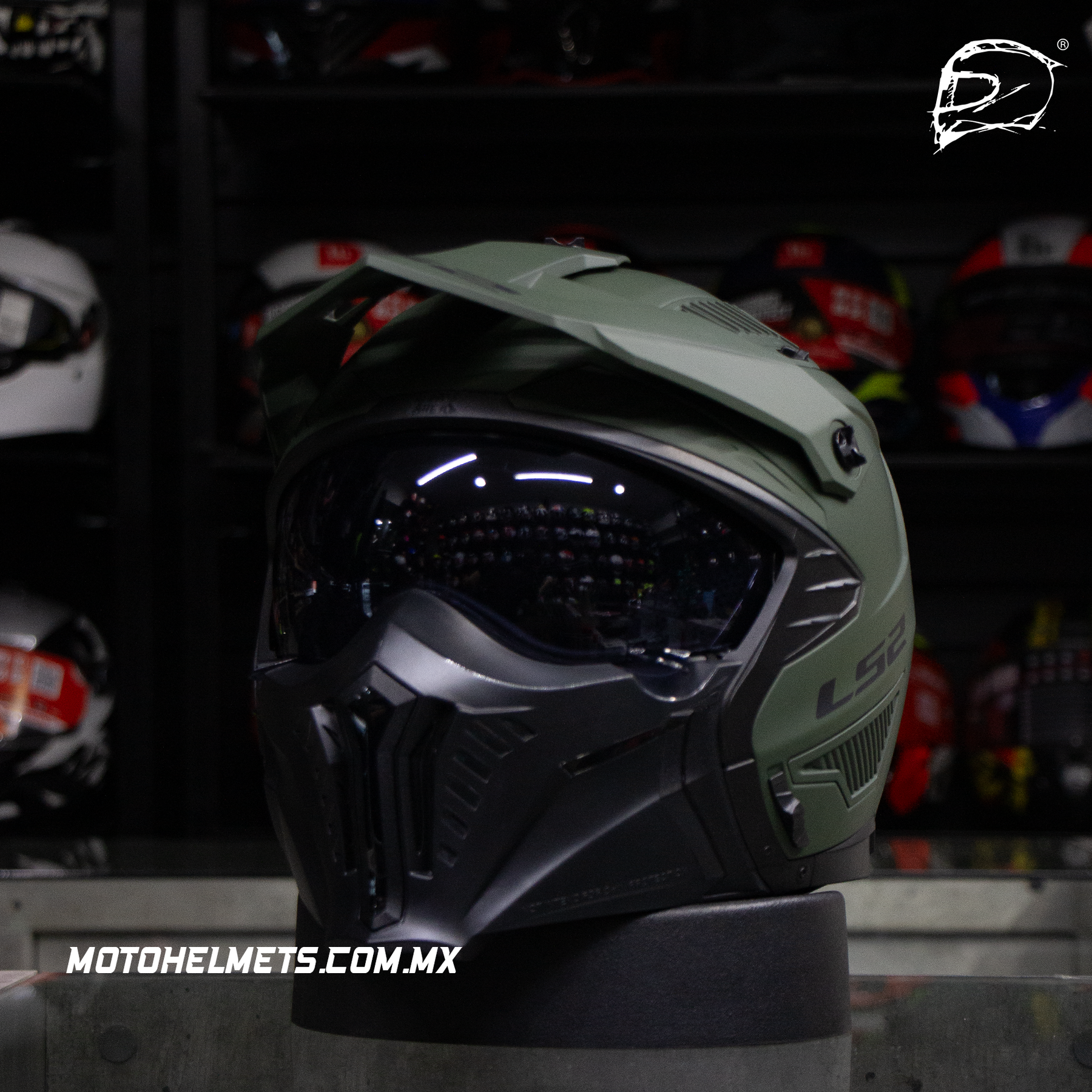 Casco Cross City LS2 Drifter Solid Verde Mate 606