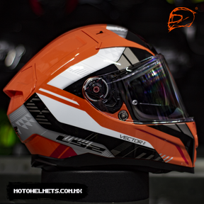 Casco LS2 Vector II Stylus Naranja Negro