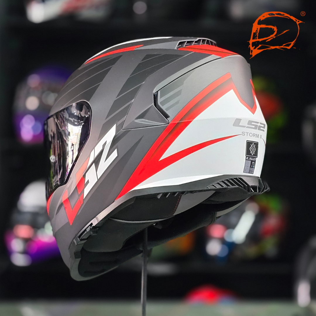 Casco Integral LS2 Storm II Nerve Negro Rojo