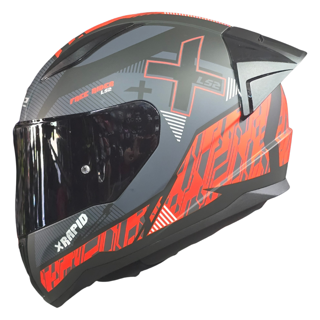 Casco Integral LS2 Rapid II Xtreet Negro Rojo FF353