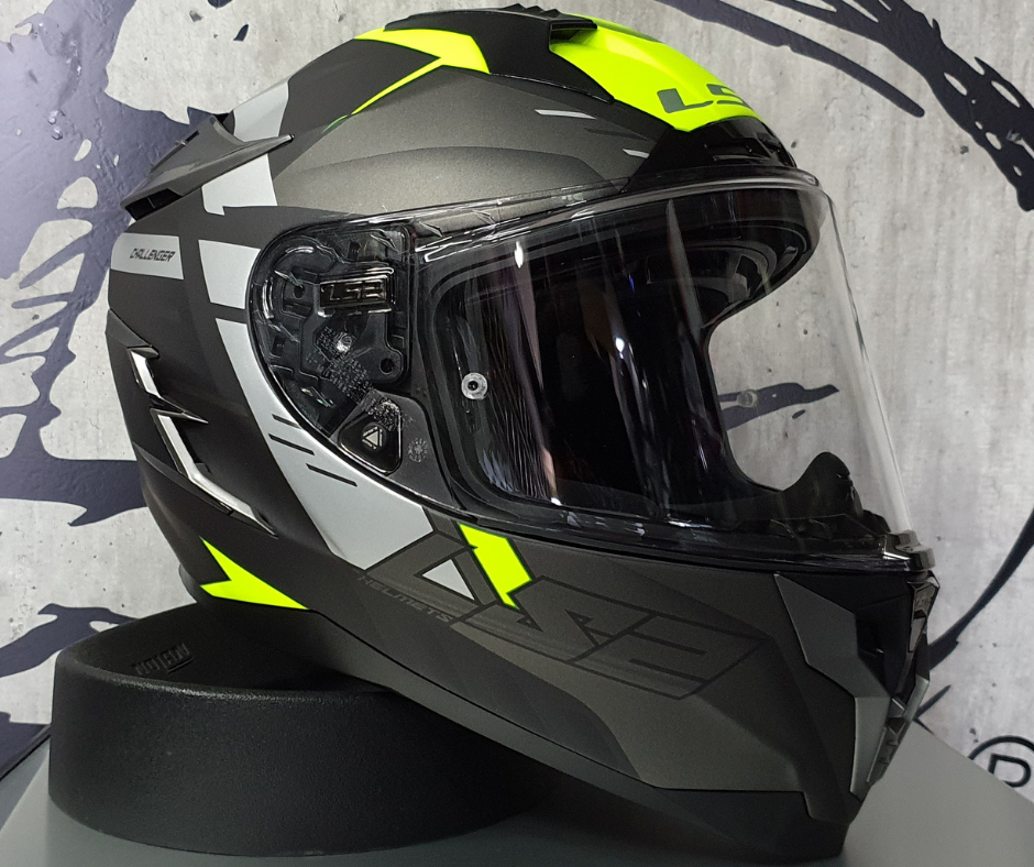 Casco Integral LS2 Challenger Allert Titanium Mate Amarillo FF327