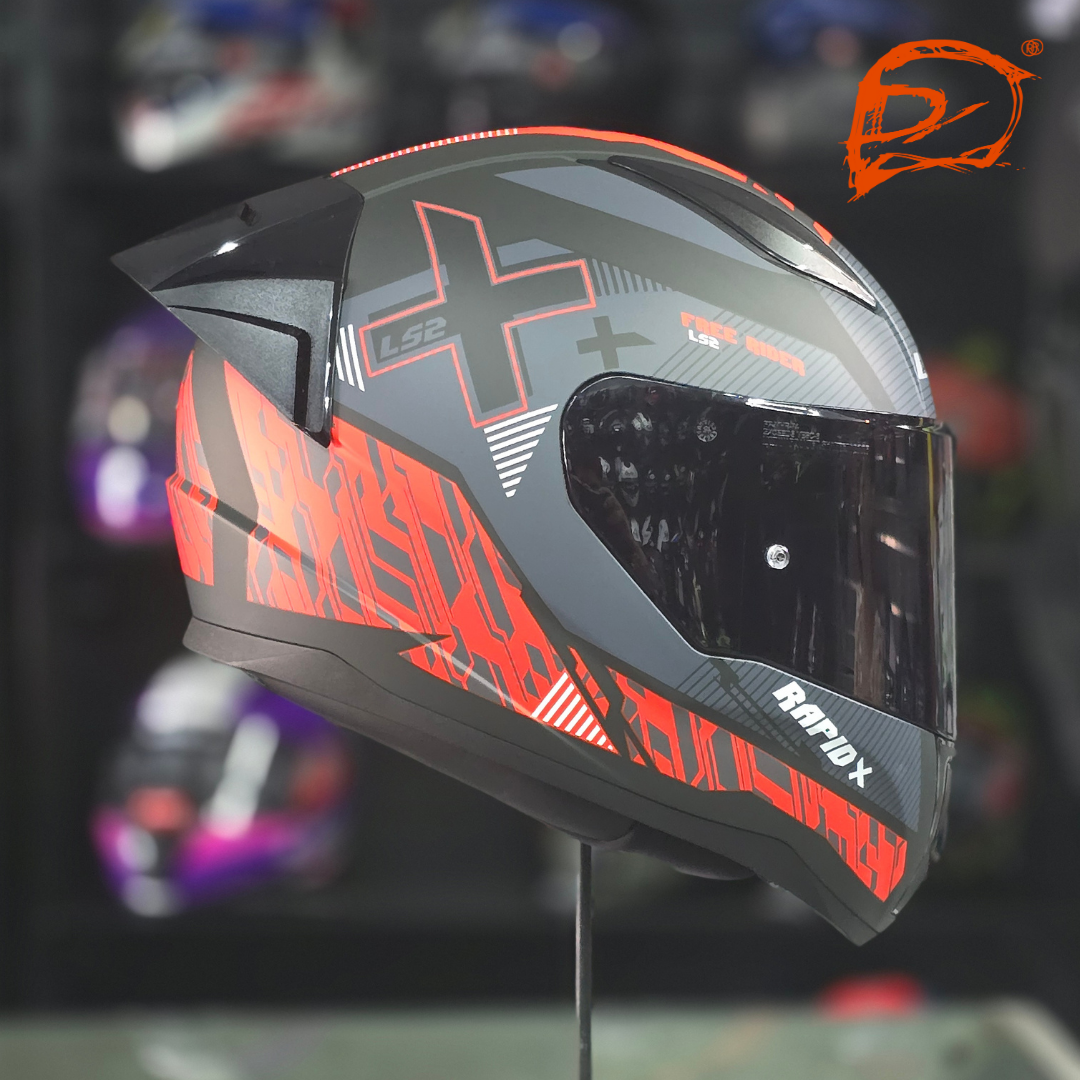 Casco Integral LS2 Rapid II Xtreet Negro Rojo FF353