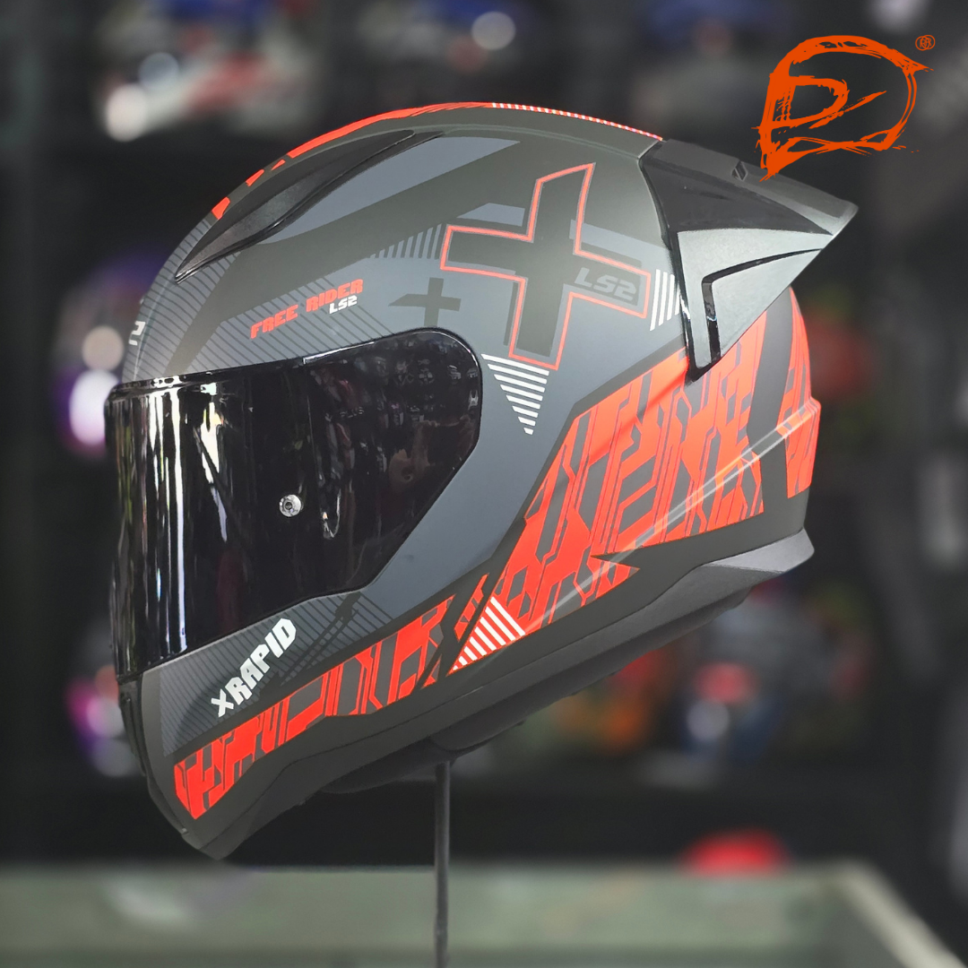 Casco Integral LS2 Rapid II Xtreet Negro Rojo FF353