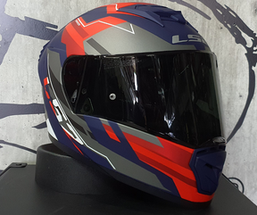 Casco LS2 Breaker Evo Beta Azul Rojo Mate FF390