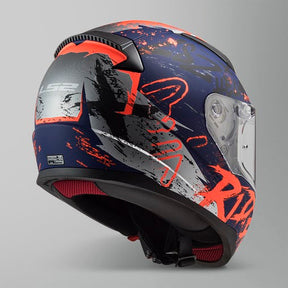 Casco LS2 Rapid Naughty II Azul Naranja  FF353