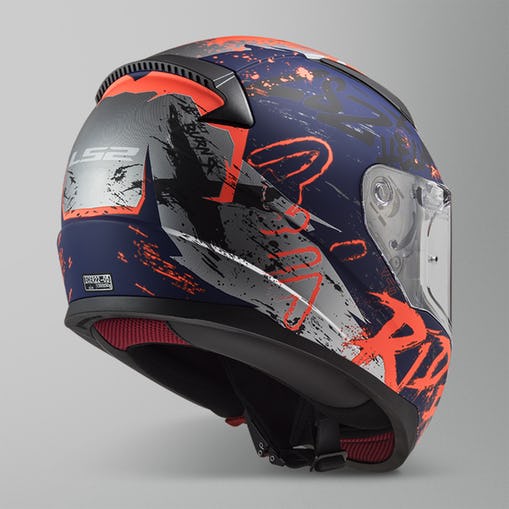 Casco LS2 Rapid Naughty II Azul Naranja  FF353