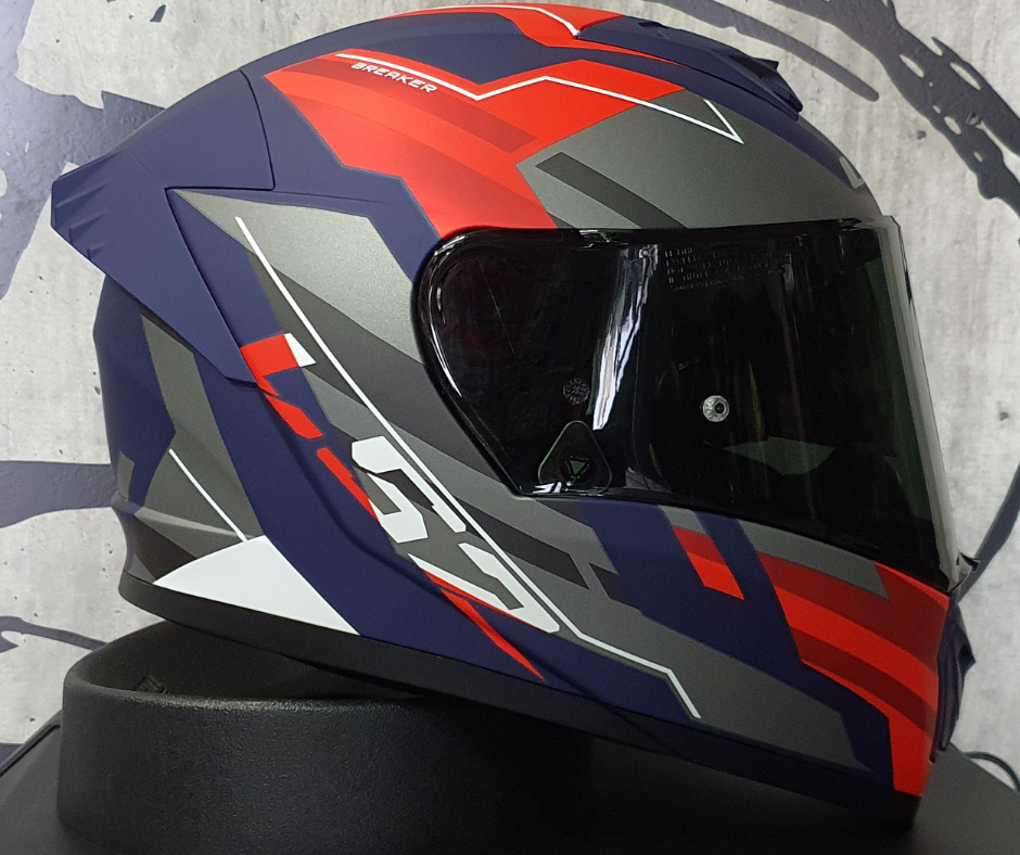 Casco LS2 Breaker Evo Beta Azul Rojo Mate FF390