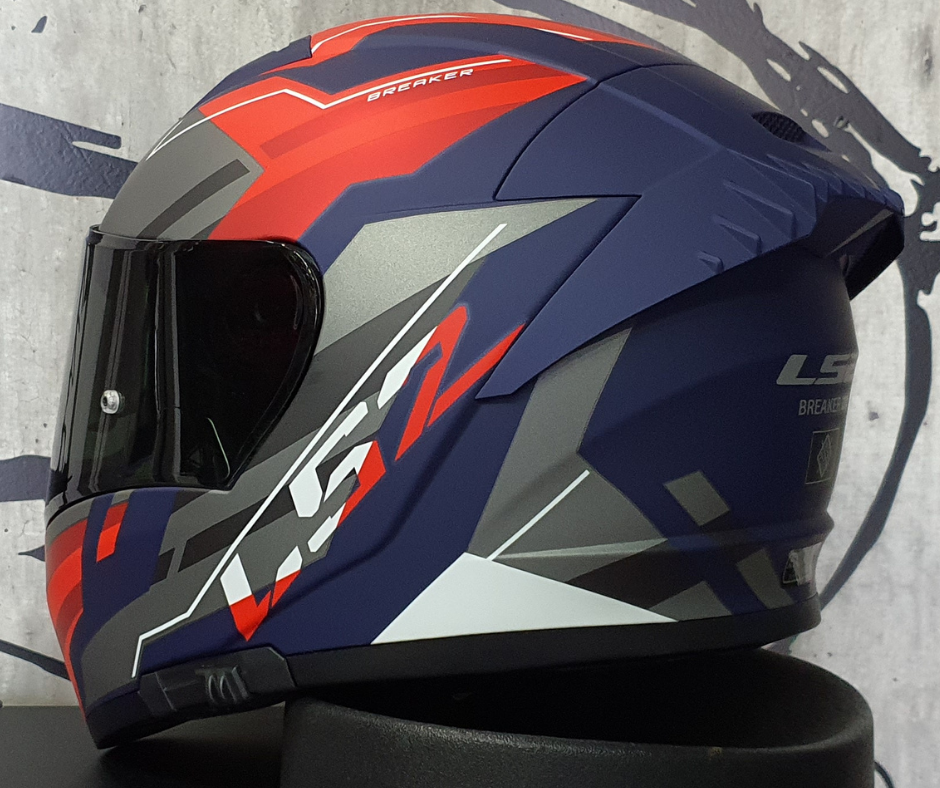 Casco LS2 Breaker Evo Beta Azul Rojo Mate FF390