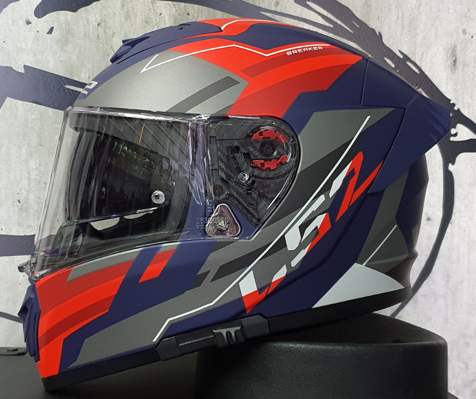 Casco LS2 Breaker Evo Beta Azul Rojo Mate FF390