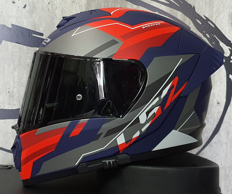 Casco LS2 Breaker Evo Beta Azul Rojo Mate FF390