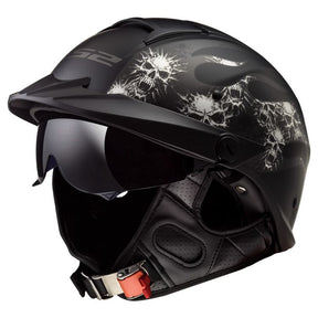 Casco LS2 Rebellion Bones Negro Mate HH590