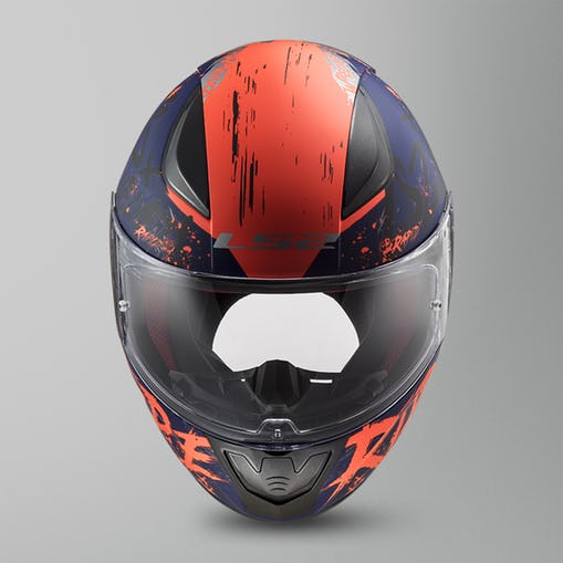 Casco LS2 Rapid Naughty II Azul Naranja  FF353