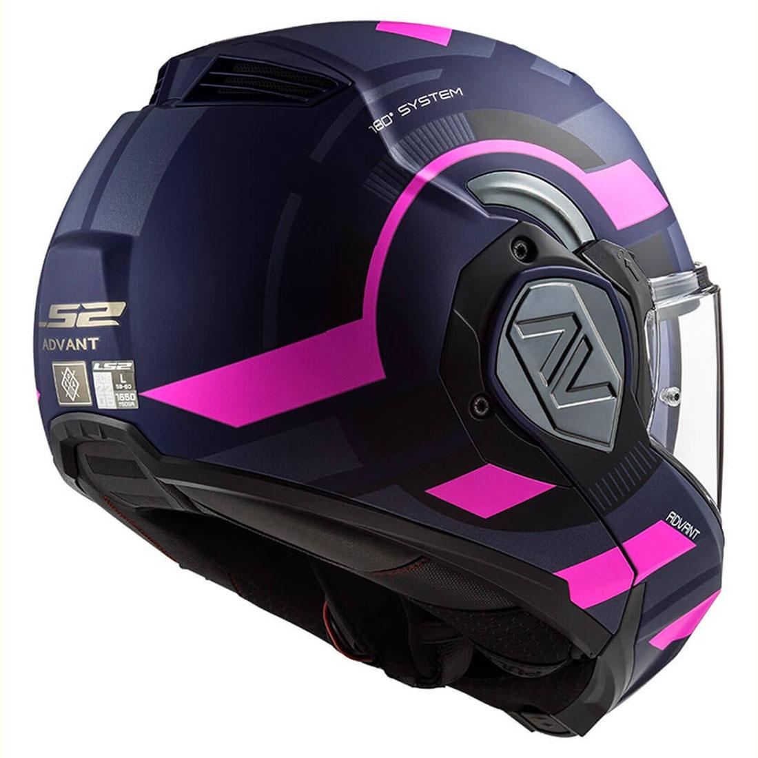 Casco Abatible LS2 Advant Velum Azul Rosa FF906