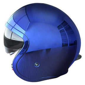 Casco LS2 Spitfire Solid Azul Cromo OF599