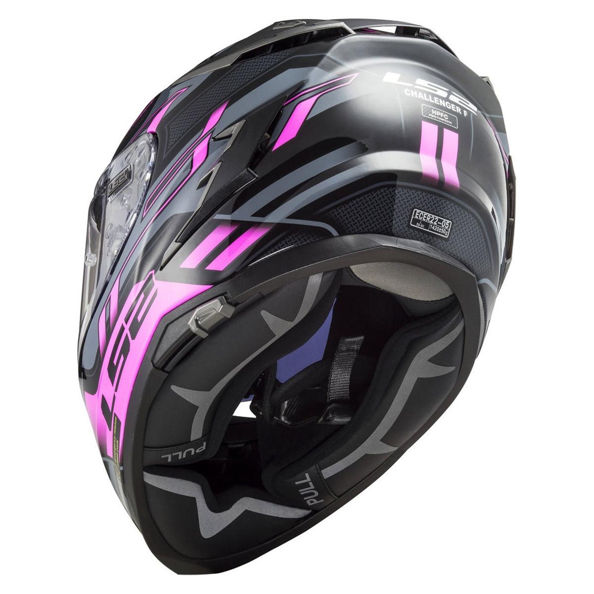 Casco Integral LS2 Challenger Spin Titanium Rosa FF327