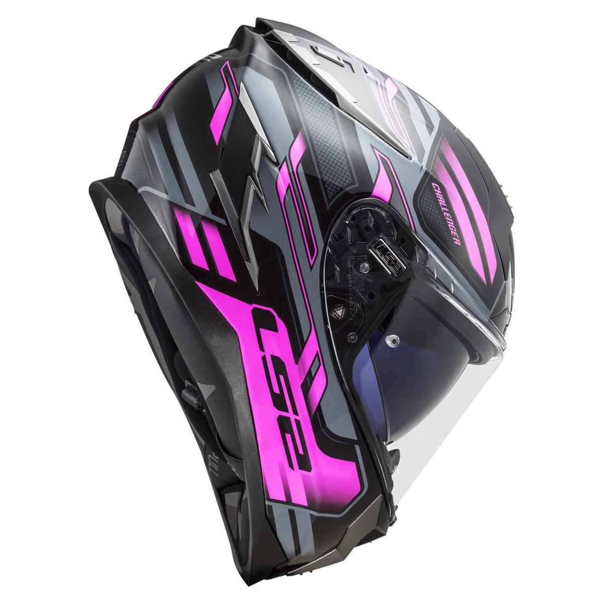 Casco Integral LS2 Challenger Spin Titanium Rosa FF327