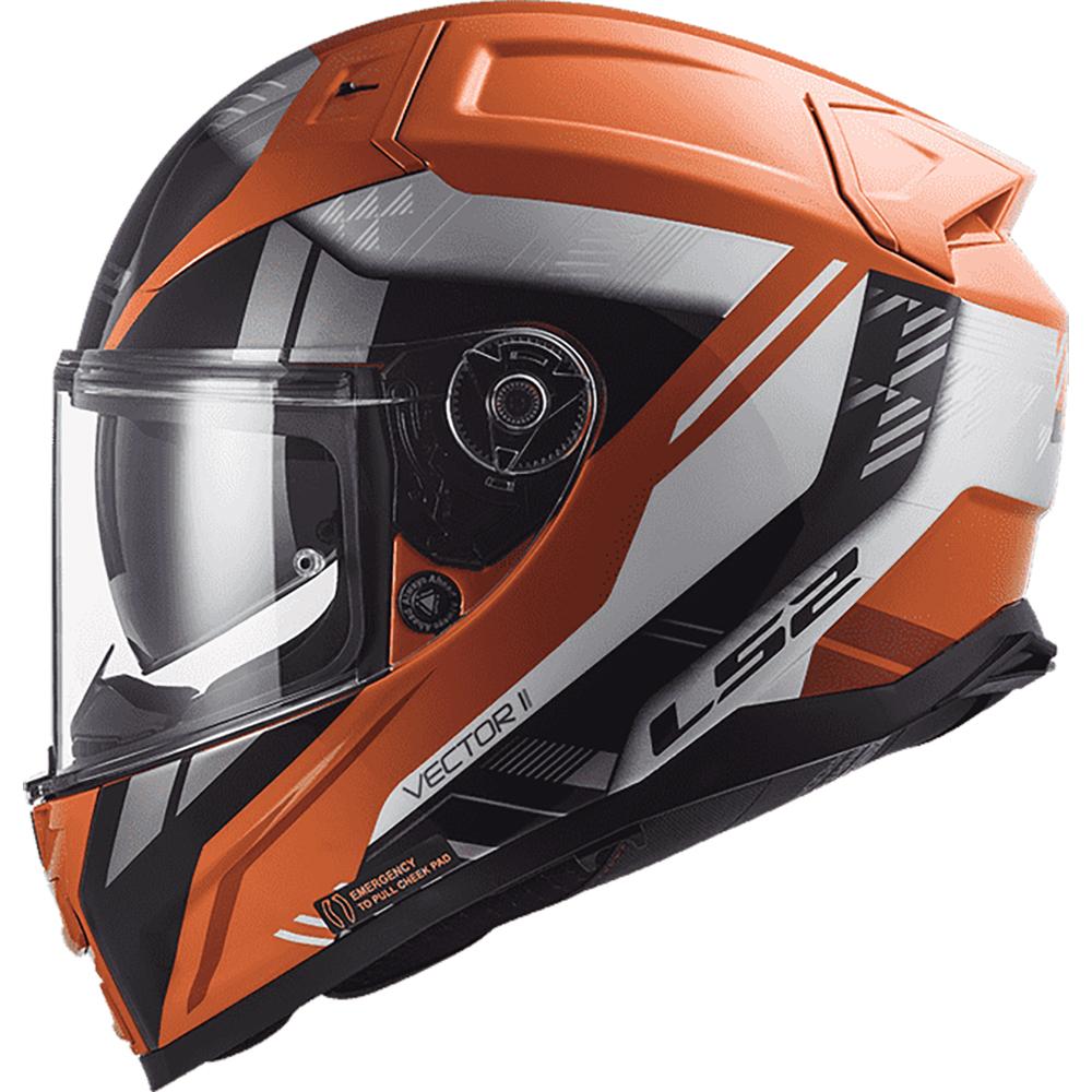 Casco LS2 Vector II Stylus Naranja Negro