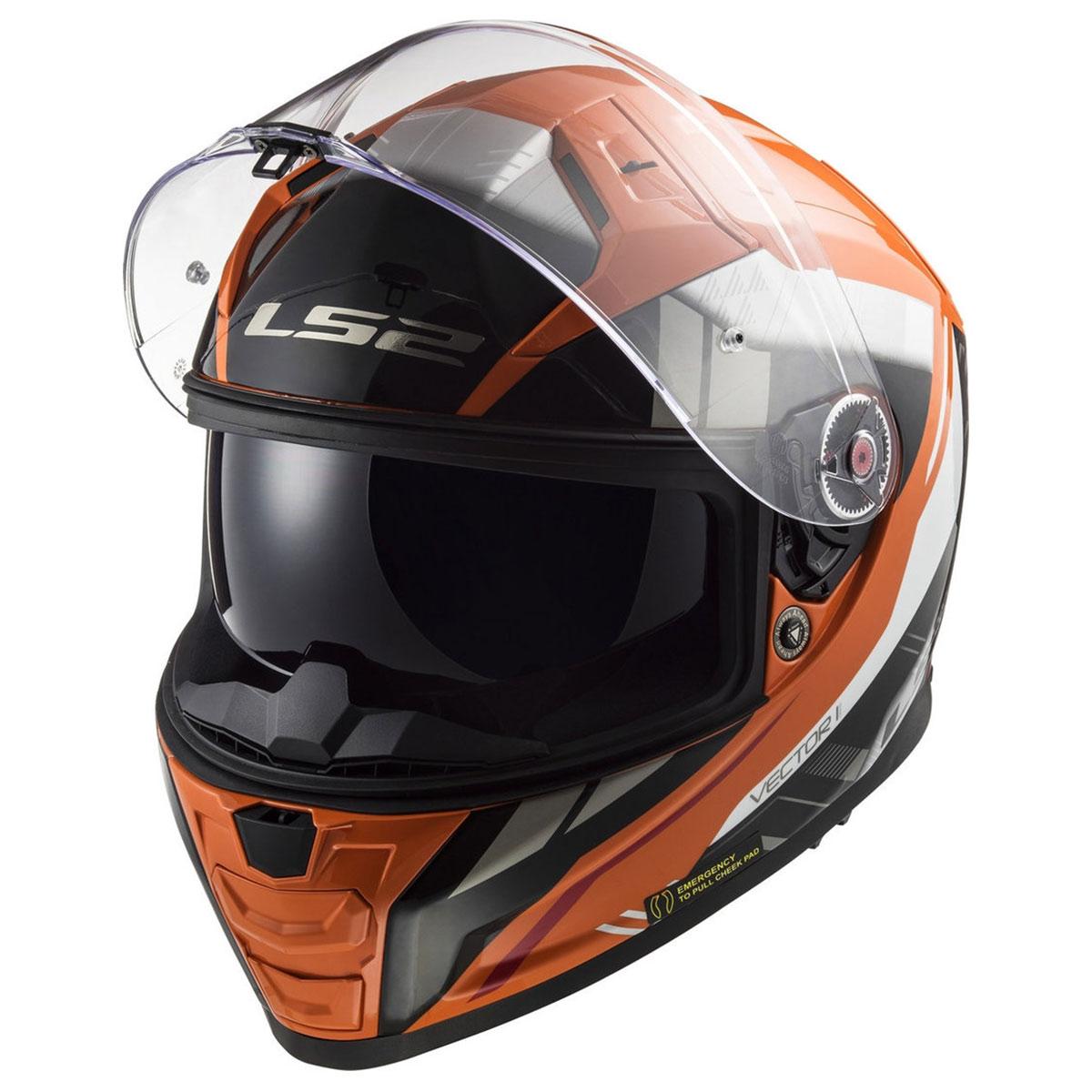 Casco LS2 Vector II Stylus Naranja Negro