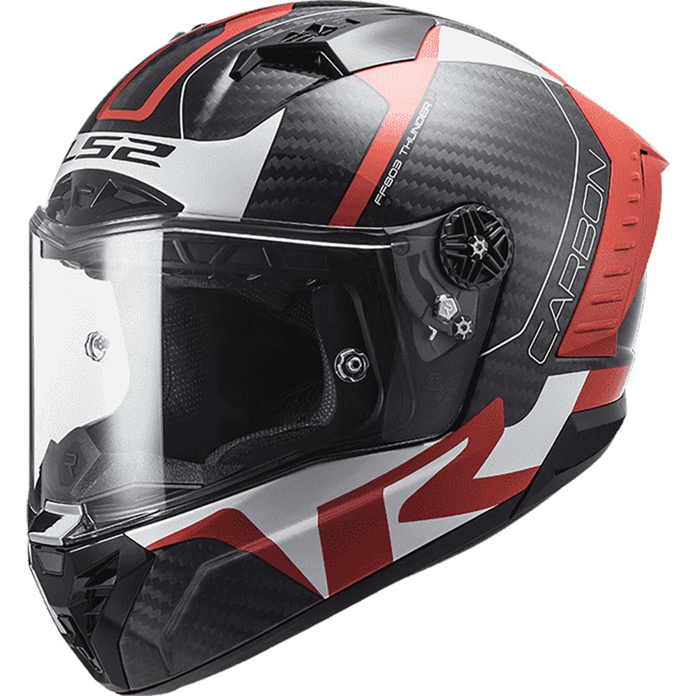 Casco Integral LS2 Thunder Carbono Racing Rojo Blanco FF805