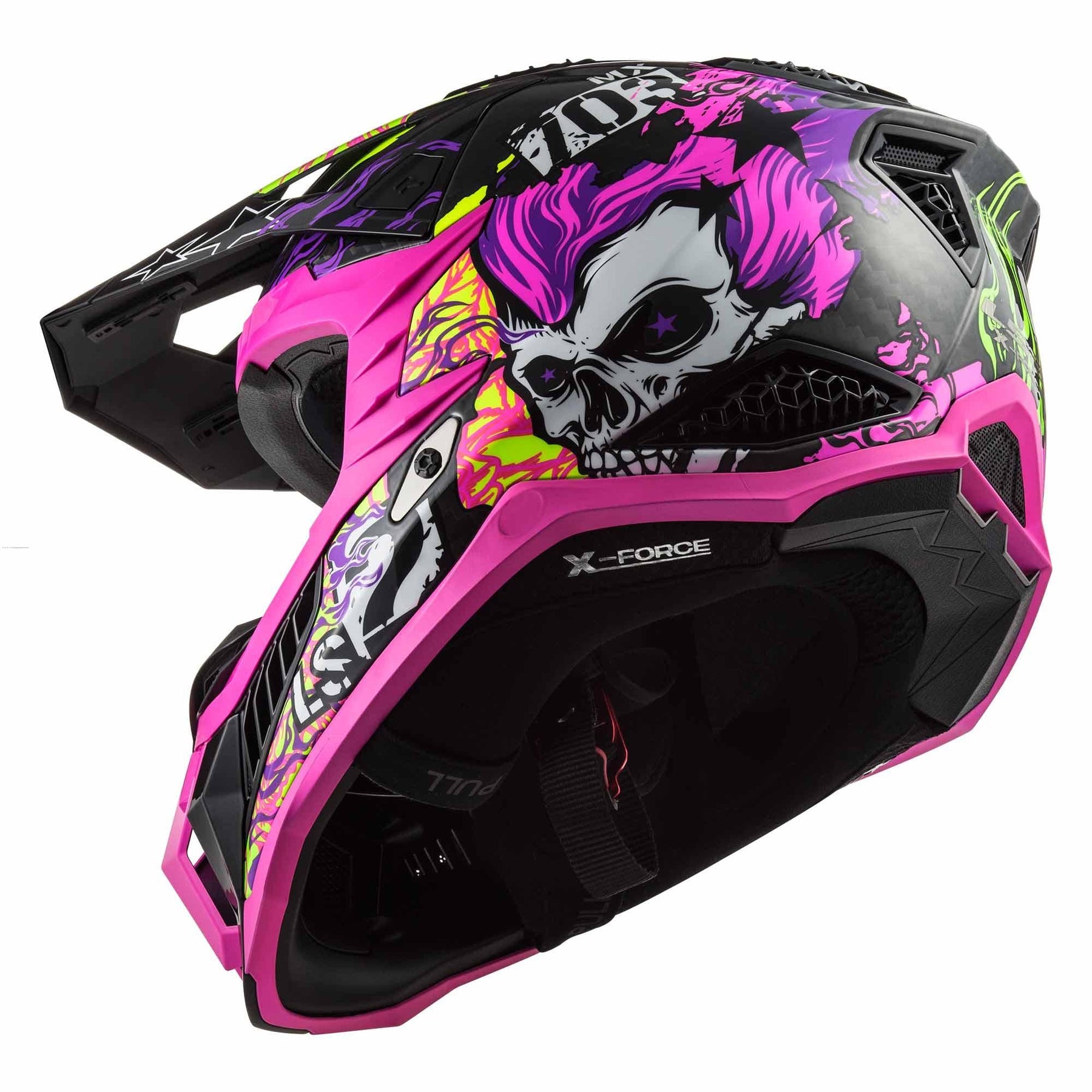 CASCO CROSS LS2 X-FORCE FIRESKULL VIOLETA MX703