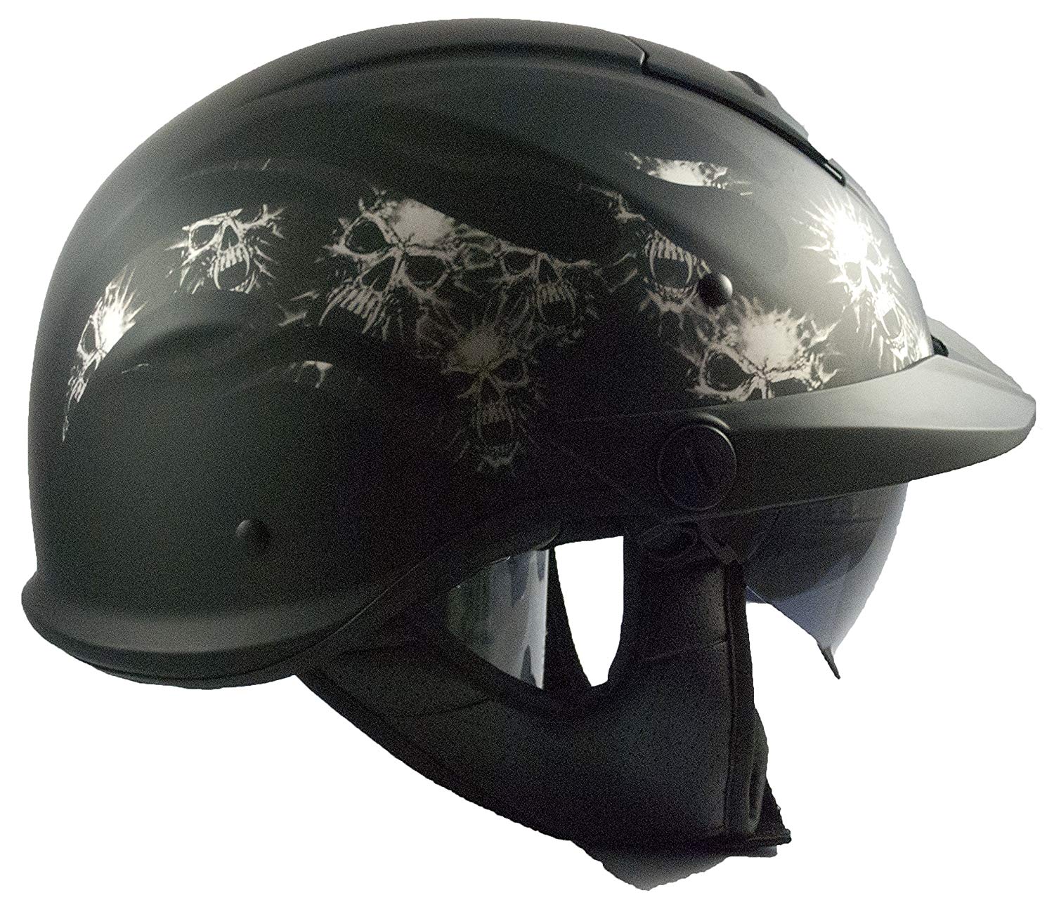 Casco LS2 Rebellion Bones Negro Mate HH590