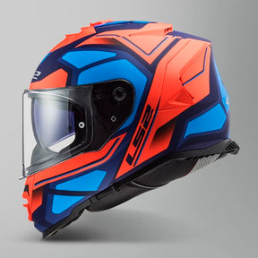 CASCO INTEGRAL LS2 STORM II FASTER FF800 AZUL NARANJA