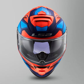 CASCO INTEGRAL LS2 STORM II FASTER FF800 AZUL NARANJA