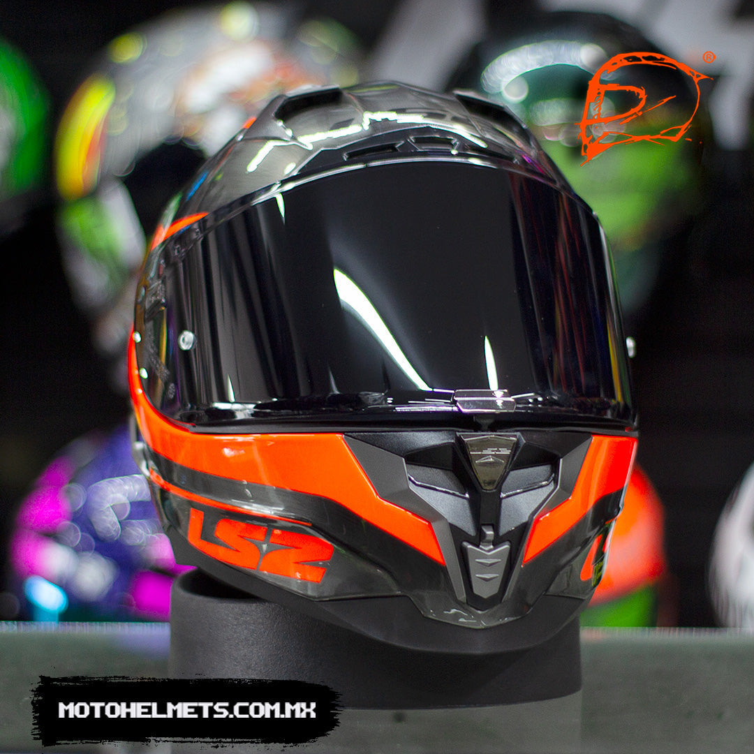 Casco LS2 Challenger Cannon Gris Naranja Fluo FF327