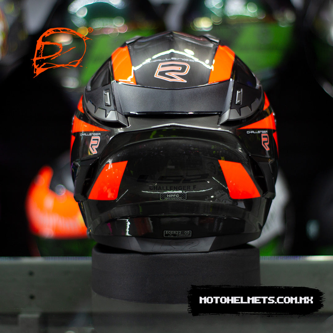 Casco LS2 Challenger Cannon Gris Naranja Fluo FF327