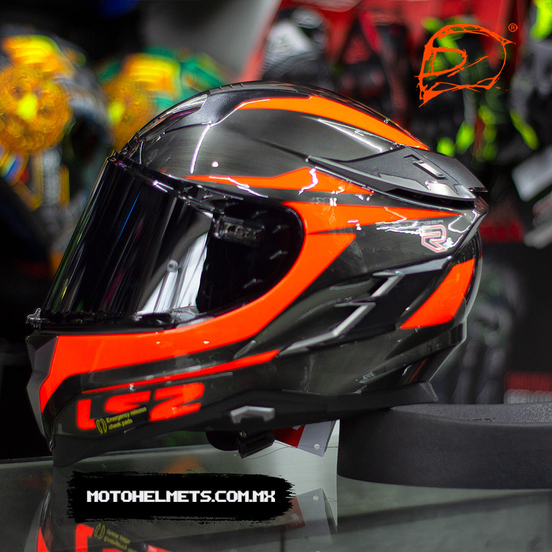 Casco LS2 Challenger Cannon Gris Naranja Fluo FF327