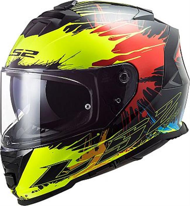 CASCO INTEGRAL LS2 STORM II DROP FF800 NEGRO AMARILLO ROJO