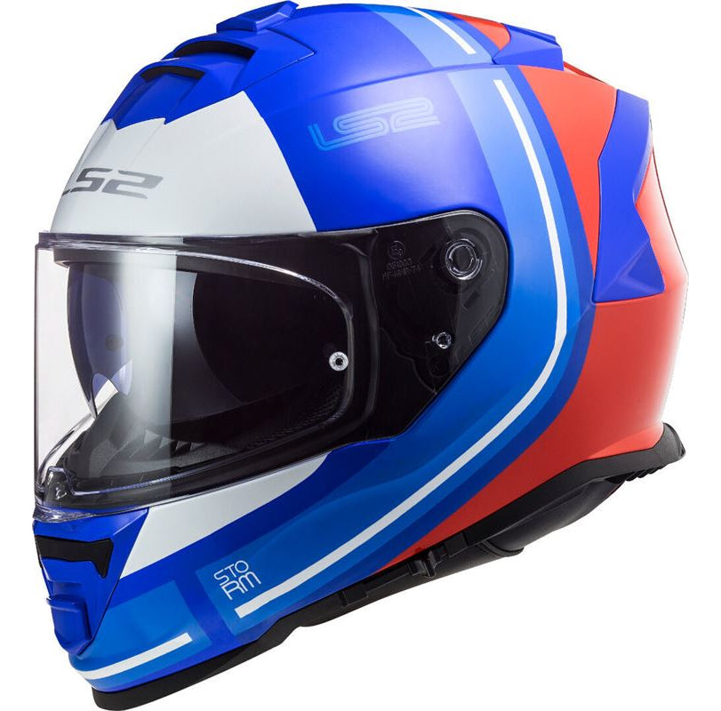 CASCO INTEGRAL LS2 STORM II RACER FF800 BCO/ROJ/NGO/AZL