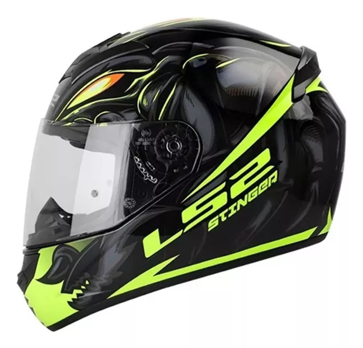 Casco LS2 Rookie Stinger Negro Amarillo Fluo  FF352